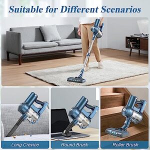 EICOBOT Cordless Vacuum Cleaner, 8 in 1 Lightweight Stick Vacuum with 28Kpa Powerful Suction Brushless Motor, Max 38mins Runtime, Handheld Vacuum for Carpet Hard Floor Pet Hair A30 Blue