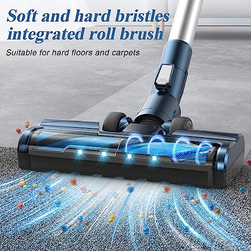 EICOBOT Cordless Vacuum Cleaner, 8 in 1 Lightweight Stick Vacuum with 28Kpa Powerful Suction Brushless Motor, Max 38mins Runtime, Handheld Vacuum for Carpet Hard Floor Pet Hair A30 Blue