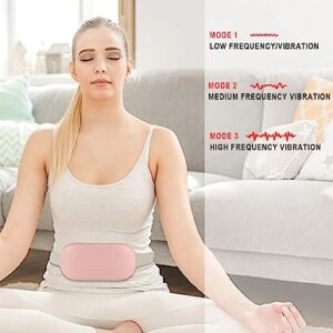 JZLUCKY Portable Heating Pads for Cramps, Fast Large Menstrual Heating Pads with 3 Heating Level and 3 Massage Mode, Cordless Heating Pads for Low Back,Belly Pain Relief Gift for Women Girl(Pink)