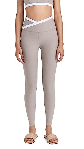 Beyond Yoga Women's Spacedye Outlines High Waisted Midi Leggings, Birch/Cloud White, S