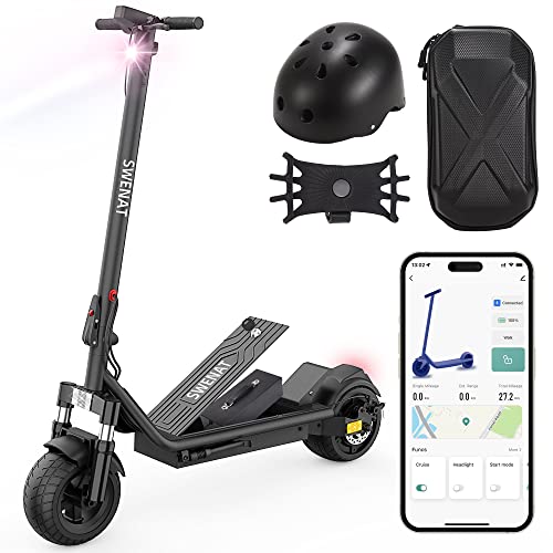 SWENAT Electric Scooter, Upgraded Removable Battery 36v15Ah,9" Fat Solid Tire Escooter for Adults with Max 30 Mile and 25Mph Speed 500W Motor Foldable (9in Fat tire Removable Battery)