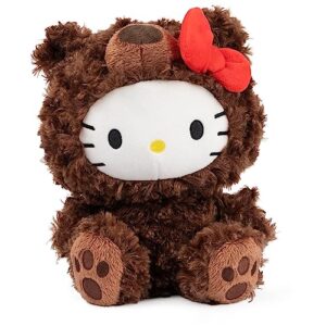 gund sanrio hello kitty philbin teddy bear plush toy, premium stuffed animal for ages 1 and up, brown, 10”