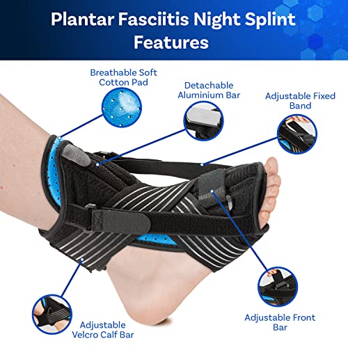 Elrisme Plantar Fasciitis Night Splint, 3-in-1 Relief Set, Night and Day