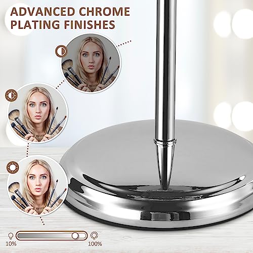 EAPUDUN 9" Makeup Mirror with Lights, 84 Premium LED Beads Lighted Rechargeable Makeup Mirror with 3 Colors Modes Brightness Adjustable, 1X/7X Magnifying Mirror with 360° Rotation - Chrome