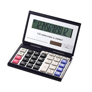 folding calculator with 12-digits large display,solar and aaa battery dual power business/office/student/