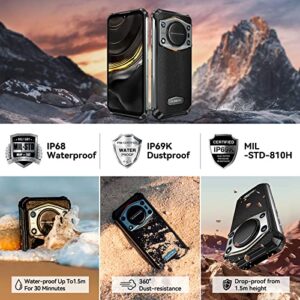 OUKITEL WP22 Rugged Smartphone Unlocked,13GB 256GB Android13 Cell Phone,10000mAh Battery 125dB Speaker 6.58" FHD+ Rugged Phone, Helio P90 48MP Camera 20MP Night Vision Mobile Phone,4G Dual Sim OTG NFC