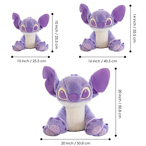 DPUSH® 10" / 14" / 20" Jumbo Purple Stltch Plush - Violet Little Monster Stuffed Animal - 100% Polyester Anime Plushies Pillow - Embroidered Stitching - Skin-Friendly and Soft Collectible