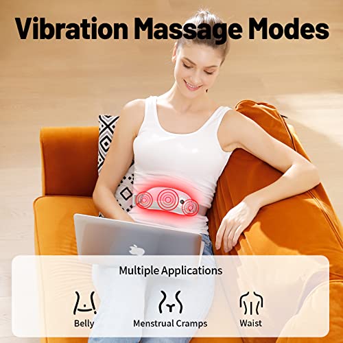 Heating Pads for Cramps, Menstrual Portable Cordless Heating Pad with 4 Heat Levels and 4 Massage Modes, Heating Pad Gift for Back Pain Gift for Women (Pink)