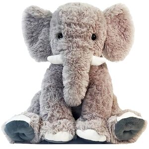 ubaber 20 inch large elephant stuffed animals,clever elephant plush pillow for kids,big stuffed elephant toy,perfect elephant gifts for girls and boys,super soft elephant room decoration(gray).