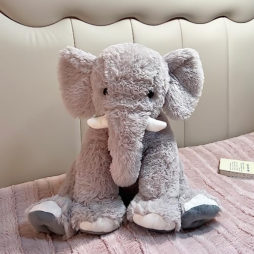 UBABER 20 Inch Large Elephant Stuffed Animals,Clever Elephant Plush Pillow for Kids,Big Stuffed Elephant Toy,Perfect Elephant Gifts for Girls and Boys,Super Soft Elephant Room Decoration(Gray).