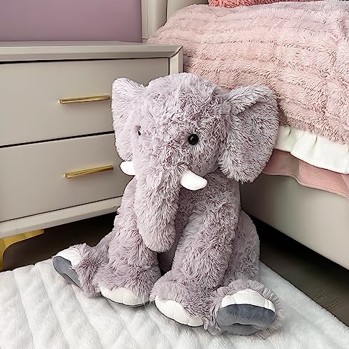 UBABER 20 Inch Large Elephant Stuffed Animals,Clever Elephant Plush Pillow for Kids,Big Stuffed Elephant Toy,Perfect Elephant Gifts for Girls and Boys,Super Soft Elephant Room Decoration(Gray).