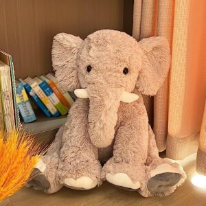 UBABER 20 Inch Large Elephant Stuffed Animals,Clever Elephant Plush Pillow for Kids,Big Stuffed Elephant Toy,Perfect Elephant Gifts for Girls and Boys,Super Soft Elephant Room Decoration(Gray).