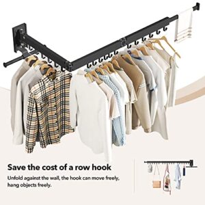 HEILAIYI Wall Mounted Clothes Hanger,Clothes Drying Rack,Laundry Drying Rack,Clothes Rack Wall Mount,Drying Rack Clothing,Laundry Rack,Folding,Retractable,Collapsible,can Fold Upward & Left & Right