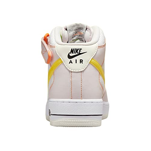 Nike Women's Air Force 1 '07 Mid Shoes, White/Opti Yellow-pearl Pink, 6.5