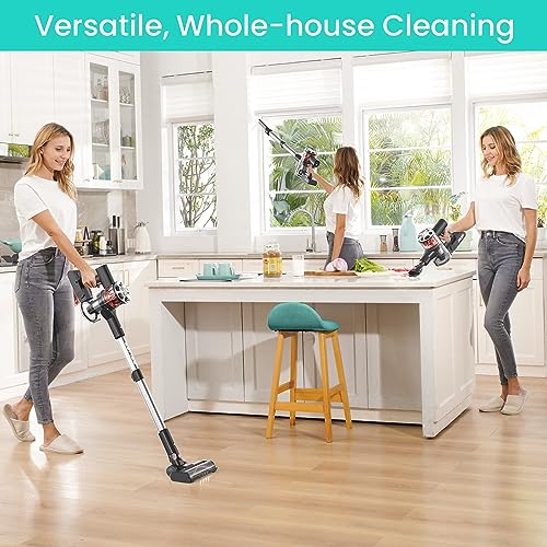 Belife S10 Cordless Vacuum Cleaner, Stick Vacuum Cleaners for Home Carpet and Hardwood Floor, Household Wireless Vacuum for Pet Hair, 22Kpa Powerful Digital Motor, Up to 40Min Runtime