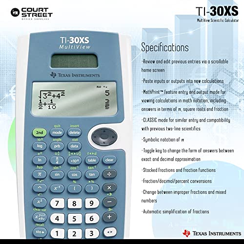 Texas Instruments TI-30XS MultiView Scientific Calculator, 16-Digit LCD + HP 10bII+ Financial Calculator, 12-Digit LCD