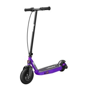 Razor Black Label E100 Electric Scooter for Kids Age 8 and Up, 8" Pneumatic Front Tire, Power Core High-Torque Hub Motor, Up to 10 mph, All-Steel Frame