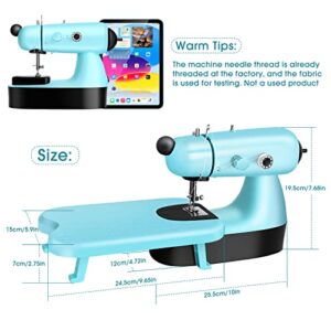 Mini Sewing Machine, Upgraded Electric Sewing Machine with Sewing Bag, Expansion Board, LED Light, Fast Stitch Suitable for Clothes,Jeans,Cutains,DIY Home Travel