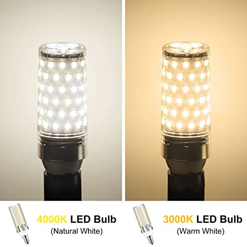 16W E12 LED Corn Bulbs, 1500LM Natural White 4000K Candelabra Light Bulbs, 100W Equivalent, E12 Base LED Chandelier Bulbs, Non-Dimmable LED Lamp, 4Pack
