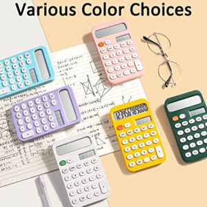 Cute Desk Calculator, Basic Desktop Calculator, 12 Digit Pocket Calculators Desktop with Large LCD Display for Office Home and School (Purple)