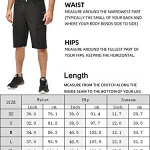 MELOO Men's Hiking Cargo Shorts - 12" Lightweight Outdoor Golf Shorts Quick Dry Fishing Camping Casual Travel Pockets Grey L