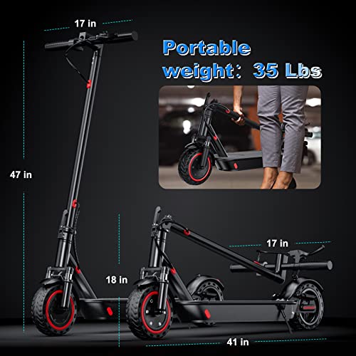 Aovowheel ES7 Electric Scooter - Upgrade Dual Suspension, Up to 20 Miles Long-Range, 19 Mph Top Speed, Portable Folding Commuting Scooter for Adults, Double Braking System and App