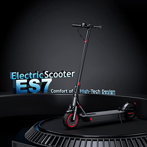 Aovowheel ES7 Electric Scooter - Upgrade Dual Suspension, Up to 20 Miles Long-Range, 19 Mph Top Speed, Portable Folding Commuting Scooter for Adults, Double Braking System and App