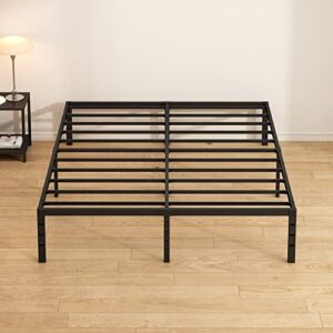 HLIPHA Full Size Metal Platform Bed Frame with Heavy Duty Steel Slat Support,14" Height Easy Assembly Mattress Foundation,No Box Spring Needed,Black