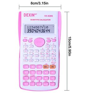 Scientific Calculators for Students, Scientific Calculator 240 Functions 2 Line 10+2 Digits, Scientific Calculators Desktop, Desk Math Calculator for School (Pink and White)