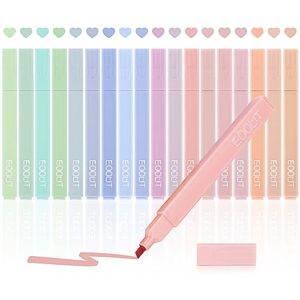 eoout 18pcs aesthetic cute pastel highlighters with assorted colors, bible highlighters and pens no bleed, soft chisel tip, dry fast, easy to hold for journal notes school office supplies (morandi)