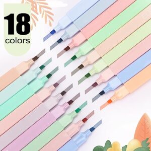 EOOUT 18pcs Aesthetic Cute Pastel Highlighters with Assorted Colors, Bible Highlighters and Pens No Bleed, Soft Chisel Tip, Dry Fast, Easy to Hold for Journal Notes School Office Supplies (Morandi)