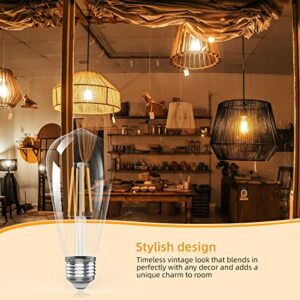 Jensense Edison Bulb E26 LED Bulb 40 Watt Equivalent Dimmable Light Bulbs Soft Warm White 2700K 4W 450 Lumens 90Ra LED Filament Clear Glass, 6 Pack
