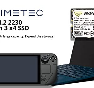 Timetec 1TB M.2 2230 SSD NVMe PCIe Gen3x4 Single Sided Solid State Drive Compatible with Steam Deck, Microsoft Surface pro 9/ pro 8/pro 7+/pro X/laptop3/laptop4/laptop go/book3, Mini PCs