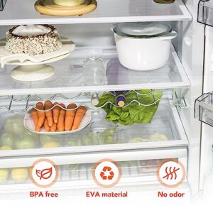 Shelf Liners for Kitchen Cabinets, Non Adhesive Cabinet Liners for Kitchen, Shelves, Refrigerators, 12 Inches x 20 FT EVA Clear Drawer Liners, BPA Free