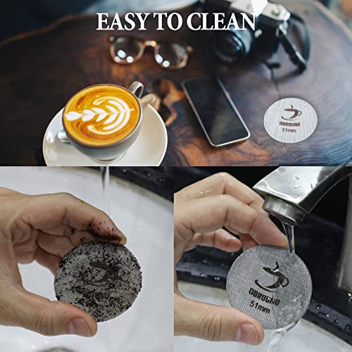 2 Packs 53.5 Puck Screen with Stand - Metal Espresso Coffee Filter, Reusable Puck Screen Replacement, Perfect Espresso Distribution Tool Compatible with Espresso Machine 54mm Portafilter Basket