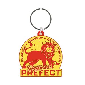 harry potter gryffindor rubber keychain (one size) (yellow/red)