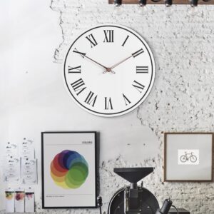 1st owned wall clock - 10 inch wooden silent non-ticking kitchen clocks wall decorative battery operated - vintage roman numeral wooden clock for bedrooms office home farmhouse(white, 10")