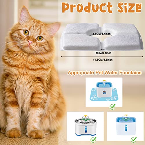 Sweetude 40 Pcs Cat Fountain Filter Replacement Dog Drinking Fountain Filter Cat Water Filter Replacement PET Fountain Filter Ion Exchange Resin and Coconut Activated Carbon Filter for Cat Dog Waterer