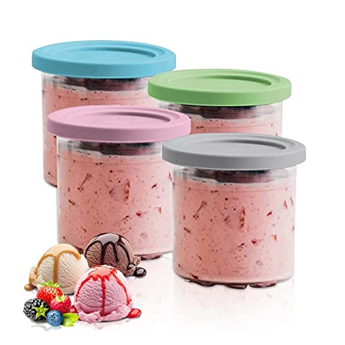 NASHARIA Ice Cream Containers: Ice Cream Containers for Homemade Ice Cream BPA-Free Dishwasher Safe Homemade Ice Cream for Ninja Creami Pints and Lids - 4 Pack for NC301 NC300 NC299AM Series