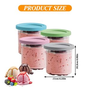 NASHARIA Ice Cream Containers: Ice Cream Containers for Homemade Ice Cream BPA-Free Dishwasher Safe Homemade Ice Cream for Ninja Creami Pints and Lids - 4 Pack for NC301 NC300 NC299AM Series
