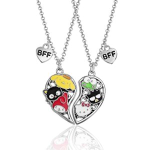 hello kitty sanrio and friends girls bff necklace set - 16"+3" bff friendship necklaces officially licensed