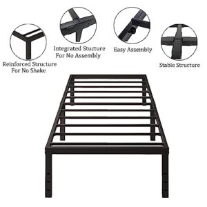 caziwhave Twin Bed Frame 14 Inch High Max 3500 lbs Heavy Duty Metal Mattress Foundation Platform Sturdy Steel Slat Support Twin Size No Box Spring Needed Easy to Assembly Noise Free Non Slip