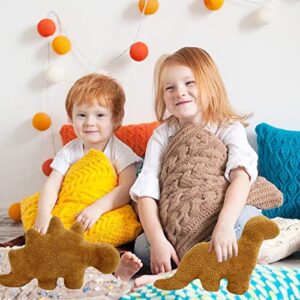 Isaacalyx Stegosaurus-18 inch Dino Chicken Nugget Plush, Soft Dinosaur Chicken Nuggets Pillow for Birthday Gifts, Dinosaur Theme Party Decorations (Dino-D)