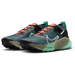 Nike Women's Zegama Trail Running Shoes (Mineral Slate/Green Glow/Black/Light Bone, us_Footwear_Size_System, Adult, Women, Numeric, Medium, Numeric_7)