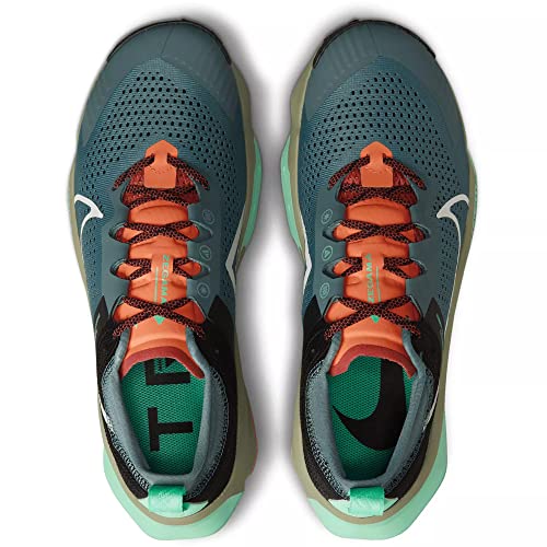 Nike Women's Zegama Trail Running Shoes (Mineral Slate/Green Glow/Black/Light Bone, us_Footwear_Size_System, Adult, Women, Numeric, Medium, Numeric_7)