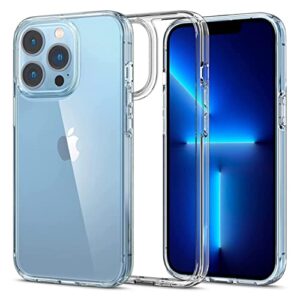 phone case for iphone 13 pro max 6.7 inches, non-yellowing, crystal clear, transparent, scratch resistant, compatible with wireless charging, shock resistant