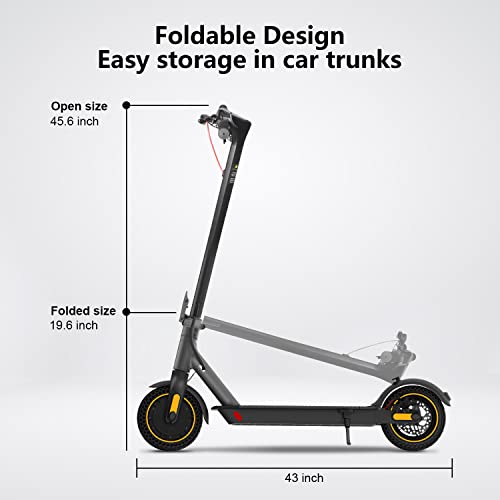 Electric Scooter 500W Motor 10" Solid Tires 19 Miles Long Range for Adults - 19 Mph Max Speed,Smart APP,Dual Brake System