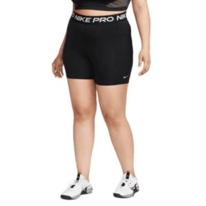 nike pro 365 women's 5" shorts (plus size), black/white, 1x