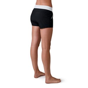 Free Country Women's Hybrid Swim Short Black-White XL