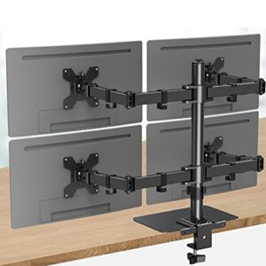 mountup quad monitor desk mount with desk reinforcement plate